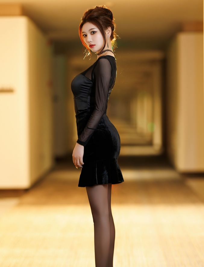 杨晨晨写真合集下载：黑丝诱惑与百变风情的视觉盛宴