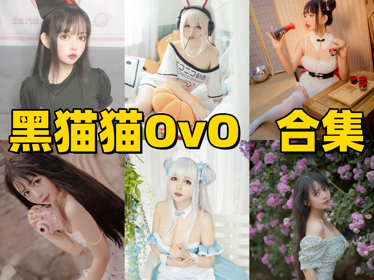 黑猫猫OvO角色图集：萌系女仆、和服与游戏造型的细腻变化